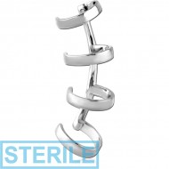 STERILE SURGICAL STEEL EAR CUFF - FOUR STRIPES PIERCING
