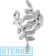 STERILE SURGICAL STEEL EAR CUFF - LEAFS PIERCING
