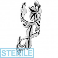 STERILE SURGICAL STEEL EAR CUFF - LEAFS PIERCING