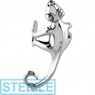 STERILE SURGICAL STEEL EAR CUFF - LIZARD PIERCING
