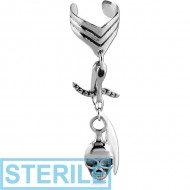 STERILE SURGICAL STEEL EAR CUFF PIERCING