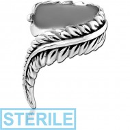 STERILE SURGICAL STEEL EAR CUFF - FEATHER PIERCING