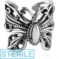 STERILE SURGICAL STEEL EAR CUFF - FANCY BUTTERFLY PIERCING