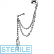 STERILE SURGICAL STEEL EAR CUFF PIERCING