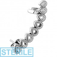 STERILE SURGICAL STEEL EAR CUFF - DROPS PIERCING