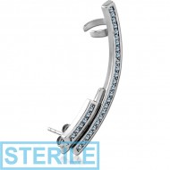 STERILE SURGICAL STEEL JEWELLED EAR CUFF PIERCING