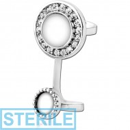 STERILE SURGICAL STEEL JEWELLED EAR CUFF - BIG AND SMALL CIRCLE PIERCING