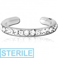 STERILE SURGICAL STEEL JEWELLED EAR CUFF PIERCING