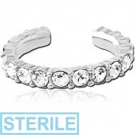 STERILE SURGICAL STEEL JEWELLED EAR CUFF PIERCING
