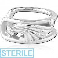 STERILE SURGICAL STEEL JEWELLED EAR CUFF PIERCING