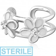 STERILE SURGICAL STEEL JEWELLED EAR CUFF PIERCING