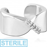 STERILE SURGICAL STEEL JEWELLED EAR CUFF PIERCING