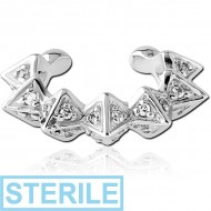 STERILE SURGICAL STEEL JEWELLED EAR CUFF PIERCING