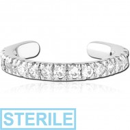 STERILE SURGICAL STEEL JEWELLED EAR CUFF PIERCING