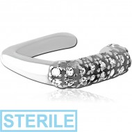 STERILE SURGICAL STEEL JEWELLED EAR CUFF PIERCING