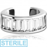 STERILE SURGICAL STEEL JEWELLED EAR CUFF PIERCING