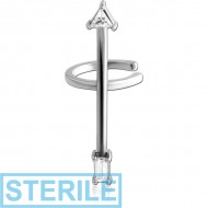 STERILE SURGICAL STEEL JEWELLED EAR CUFF PIERCING