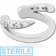 STERILE SURGICAL STEEL JEWELLED EAR CUFF PIERCING