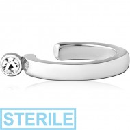 STERILE SURGICAL STEEL JEWELLED EAR CUFF PIERCING