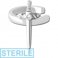 STERILE SURGICAL STEEL JEWELLED EAR CUFF PIERCING