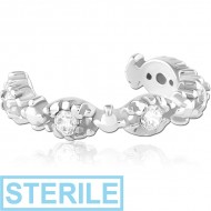 STERILE SURGICAL STEEL JEWELLED EAR CUFF PIERCING
