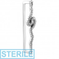 STERILE SURGICAL STEEL JEWELLED EAR CUFF PIERCING