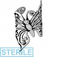 STERILE SURGICAL STEEL EAR CUFF - BUTTERFLY
