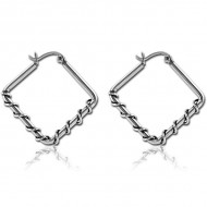 STERILE SURGICAL STEEL TWISTED WIRE EARRINGS