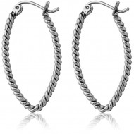 STERILE SURGICAL STEEL TWISTED WIRE EARRINGS