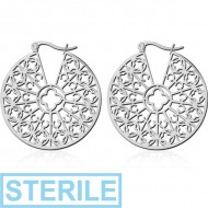 STERILE SURGICAL STEEL HOOP EARRINGS PAIR
