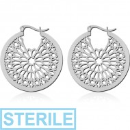 STERILE SURGICAL STEEL HOOP EARRINGS PAIR
