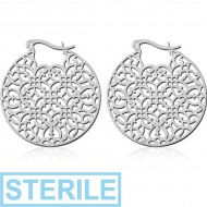 STERILE SURGICAL STEEL HOOP EARRINGS PAIR