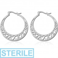STERILE SURGICAL STEEL HOOP EARRINGS PAIR PIERCING