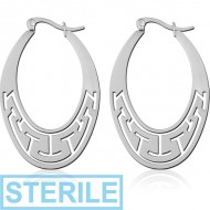 STERILE SURGICAL STEEL HOOP EARRINGS PAIR PIERCING