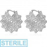 STERILE SURGICAL STEEL HOOP EARRINGS PAIR PIERCING