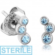 STERILE SURGICAL STEEL EAR STUDS PAIR PIERCING