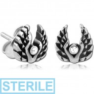 STERILE SURGICAL STEEL EAR STUDS PAIR PIERCING