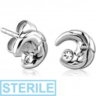 STERILE SURGICAL STEEL EAR STUDS PAIR PIERCING