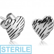 STERILE SURGICAL STEEL EAR STUDS PAIR PIERCING