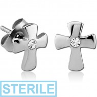 STERILE SURGICAL STEEL EAR STUDS PAIR PIERCING