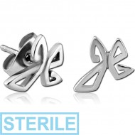 STERILE SURGICAL STEEL EAR STUDS PAIR PIERCING