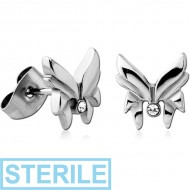 STERILE SURGICAL STEEL EAR STUDS PAIR PIERCING