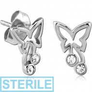 STERILE SURGICAL STEEL EAR STUDS PAIR PIERCING