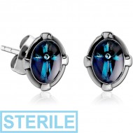 STERILE SURGICAL STEEL EAR STUDS PAIR PIERCING