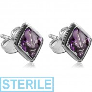 STERILE SURGICAL STEEL EAR STUDS PAIR PIERCING
