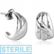 STERILE SURGICAL STEEL EAR STUDS PAIR PIERCING