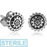 STERILE SURGICAL STEEL EAR STUDS PAIR PIERCING