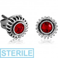 STERILE SURGICAL STEEL EAR STUDS PAIR PIERCING