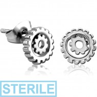 STERILE SURGICAL STEEL EAR STUDS PAIR PIERCING