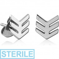 STERILE SURGICAL STEEL EAR STUDS PAIR PIERCING